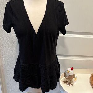 EUC Altar'd State Black Tiered V-Neck Blouse